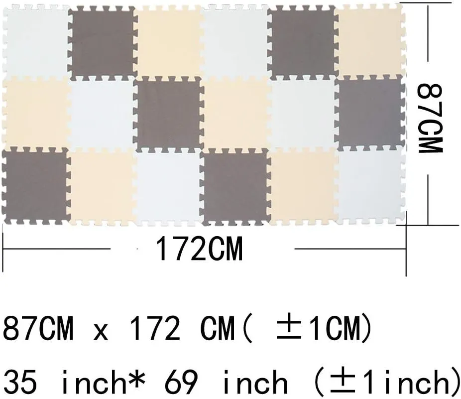 MQIAOHAM 18 pcs White-Coffee-Beige Waterproof Indoor Best Yard Thick Antiskid Cushion Safety Tile Activity Boys Protector Non Slip Exercise Safe 101106110