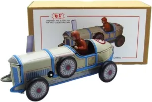 MS507 Tin Toy Vintage Car Model Nostalgic Spring & Wind-Up Walking Vintage Racing Car Home Decoration Ornament for Collectors Photographer