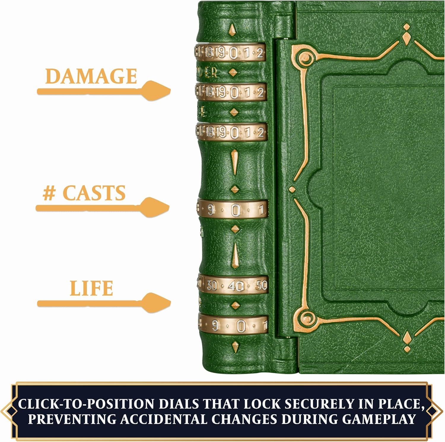 MTG Commander EDH Command Zone/Tray for Magic The Gathering -With Damage, Cast & Life Counters. Store your Commander Deck's Dice & Tokens inside (up to 30 Sleeved Cards)- MTG Accessories Gift. (Green)