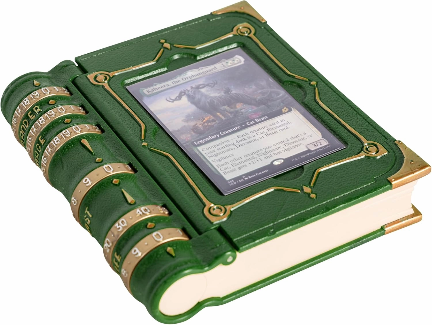 MTG Commander EDH Command Zone/Tray for Magic The Gathering -With Damage, Cast & Life Counters. Store your Commander Deck's Dice & Tokens inside (up to 30 Sleeved Cards)- MTG Accessories Gift. (Green)