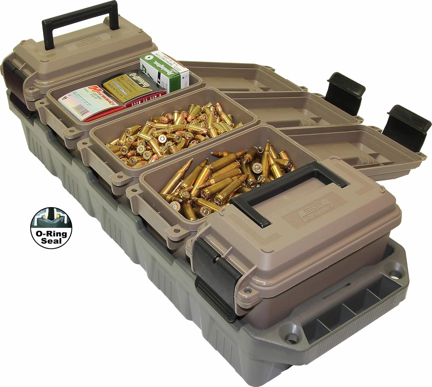 MTM AC5C 5-Can Ammo Mini Box | Rugged Tactical Ammo Crate for Multi-Caliber Storage and Transport
