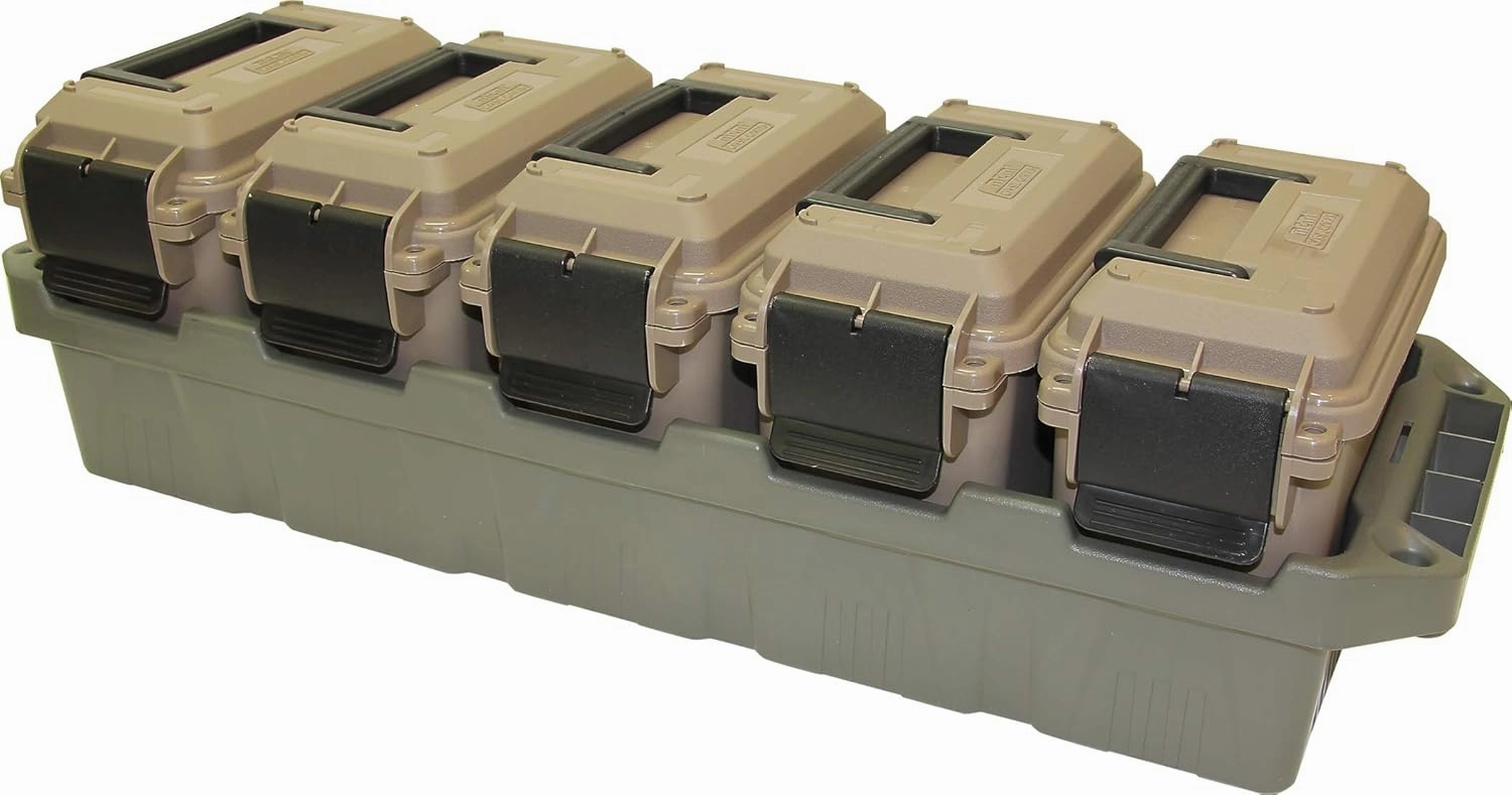 MTM AC5C 5-Can Ammo Mini Box | Rugged Tactical Ammo Crate for Multi-Caliber Storage and Transport