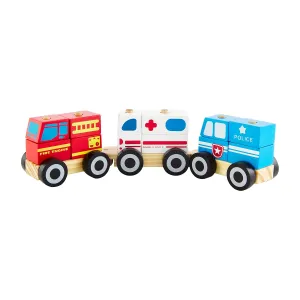 Mud Pie Children's Emergency Vehicle Block Train