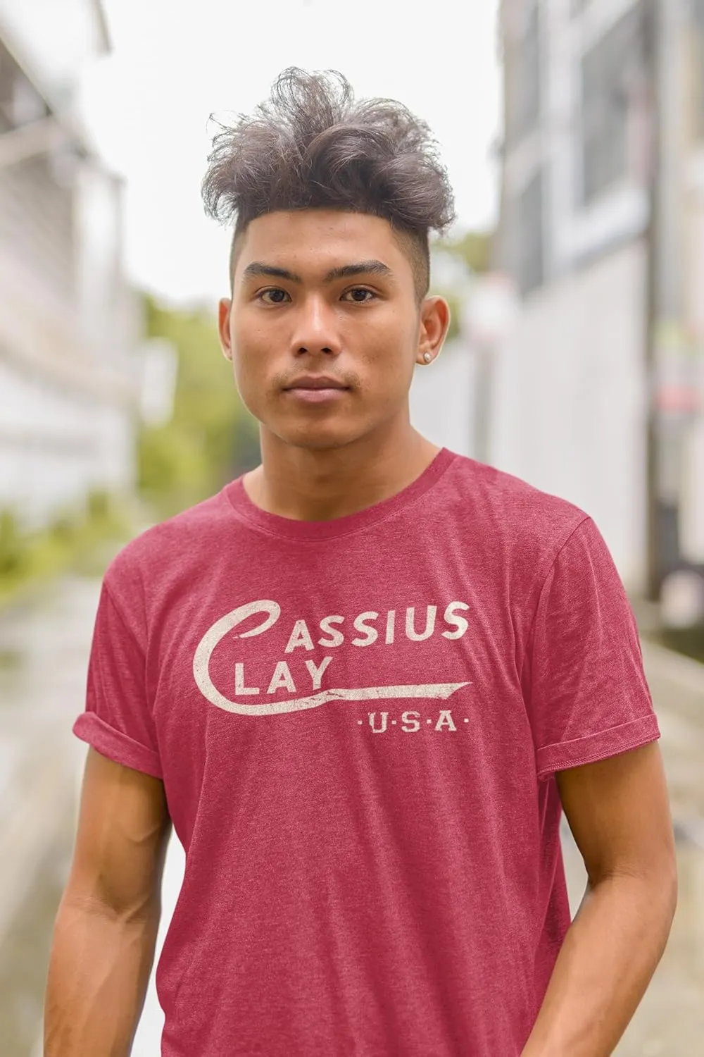 Muhammad Ali Cassius Clay Logo Gray Heather Adult T-Shirt Tee
