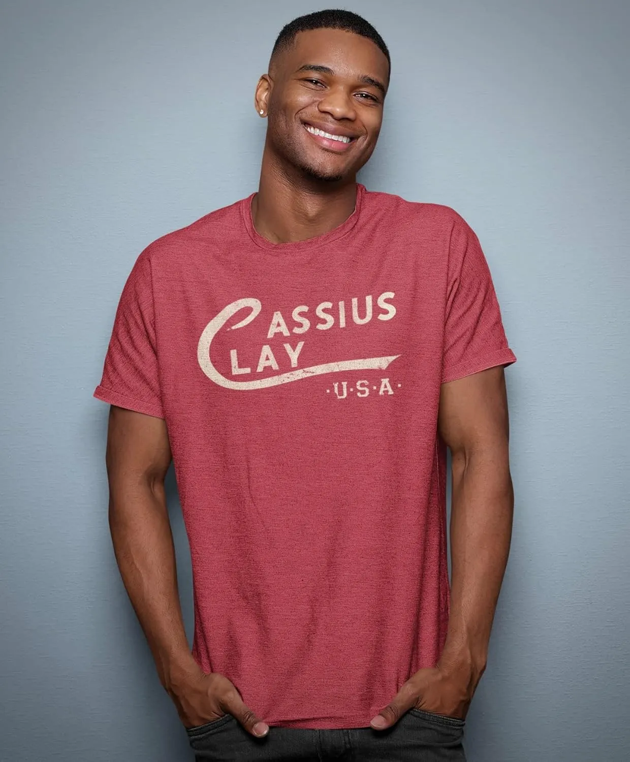 Muhammad Ali Cassius Clay Logo Gray Heather Adult T-Shirt Tee