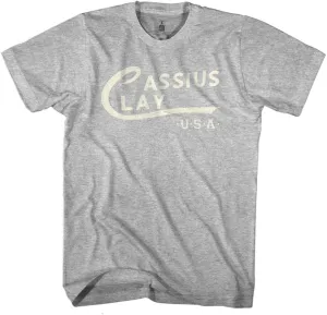 Muhammad Ali Cassius Clay Logo Gray Heather Adult T-Shirt Tee