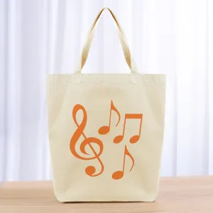 Music Notes Tote Bag - orange