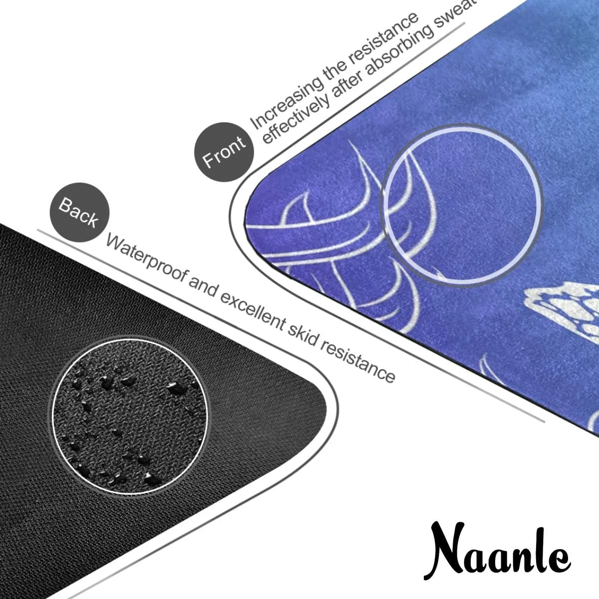 Naanle Sea Turtle Yoga Mat with Carrying Bag Set, Turtle Exercise Mat Foldable Non Slip Travel Lightweight Workout Rug for Home Gym Yoga Pilates Stretching Floor Fitness 71x26 in