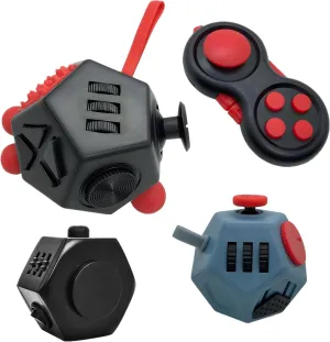 New and Unique Fidget Toy Cube 4 Pack Fidget Toys Cube Relieves Stress and Anxiety Anti Depression Focus Travel Toy Cube for Children and Adults Stocking Stuffers Gifts Christmas Idea