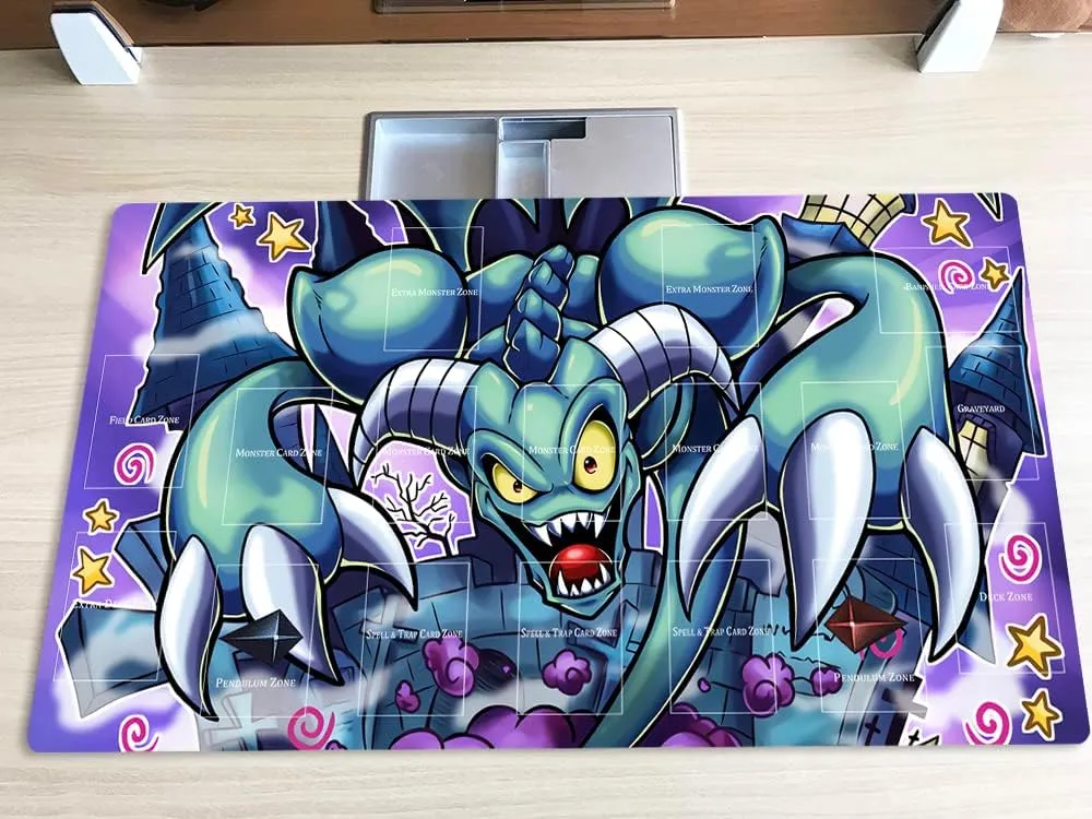 New Mlikemat Playmat Toon Summoned Skull TCG CCG OCG Trading Card Game Mat with Zones   Free Bag (ZD014-751-A)