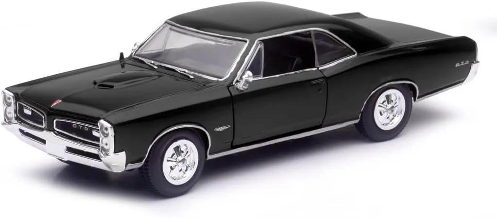 NEW RAY 1966 PONTIAC GTO HARD TOP 1/24 DIECAST CAR BLACK NEW 71853B