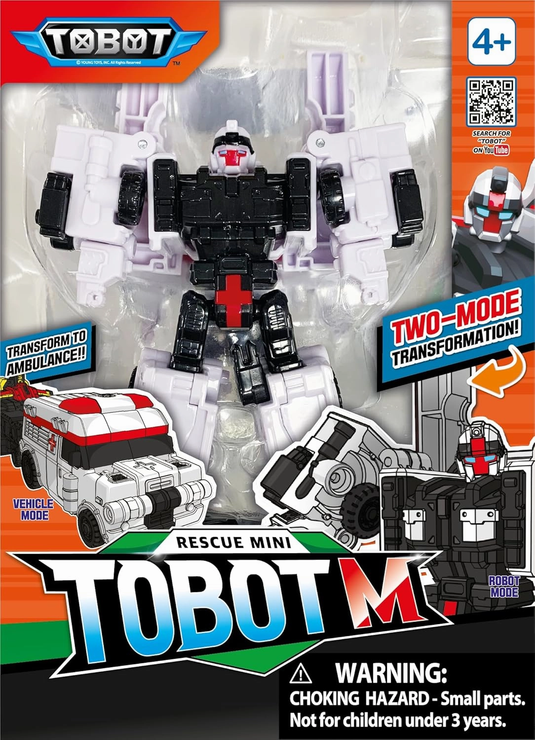 New TOBOT, Mini TOBOT M, Youngtoys Transforming Collectible Vehicle to Robot, Heroes Animation Character Toys for Kids 3 and up Transform Toys Cars, Mini Size 4-inch