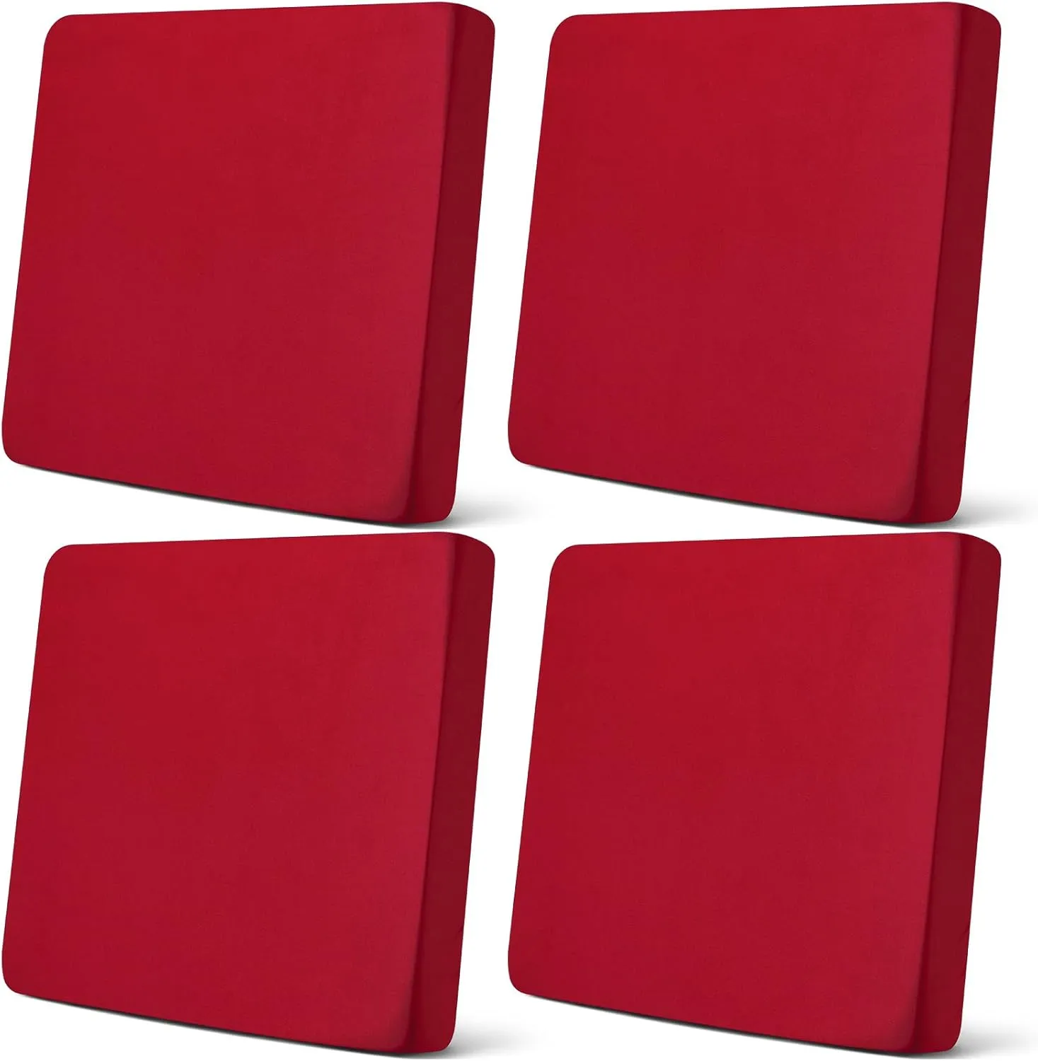 Newwiee Set of 4 Stretch Outdoor Patio Cushion Covers Sofa Couch Seat Chair Slipcovers Waterproof Cushion Cover Replacement Furniture Protector for Pets Washable(Seat Cover,Burgundy)