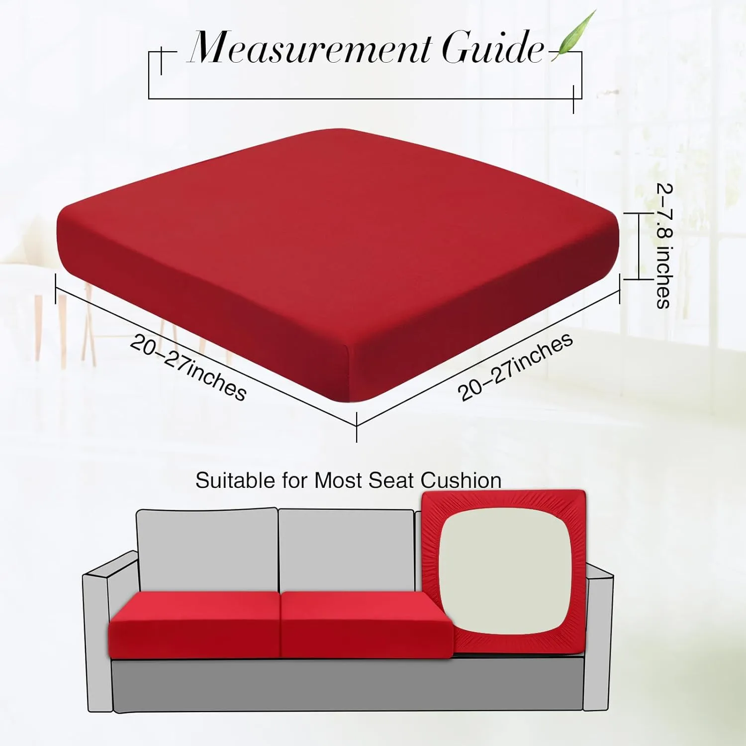 Newwiee Set of 4 Stretch Outdoor Patio Cushion Covers Sofa Couch Seat Chair Slipcovers Waterproof Cushion Cover Replacement Furniture Protector for Pets Washable(Seat Cover,Burgundy)
