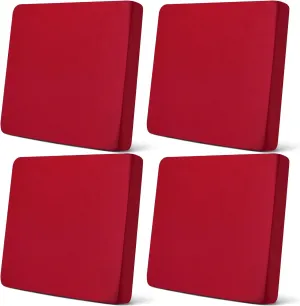 Newwiee Set of 4 Stretch Outdoor Patio Cushion Covers Sofa Couch Seat Chair Slipcovers Waterproof Cushion Cover Replacement Furniture Protector for Pets Washable(Seat Cover,Burgundy)