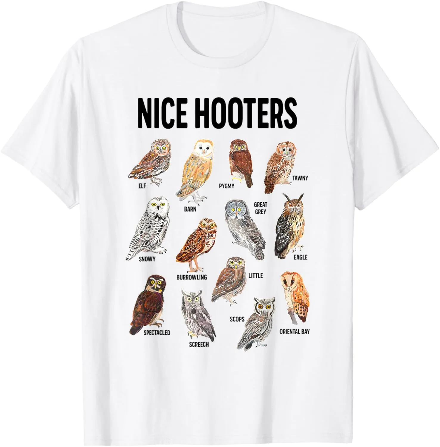 Nice Hooters Owl Pun Joke Funny Bird Watching Birdwatcher T-Shirt