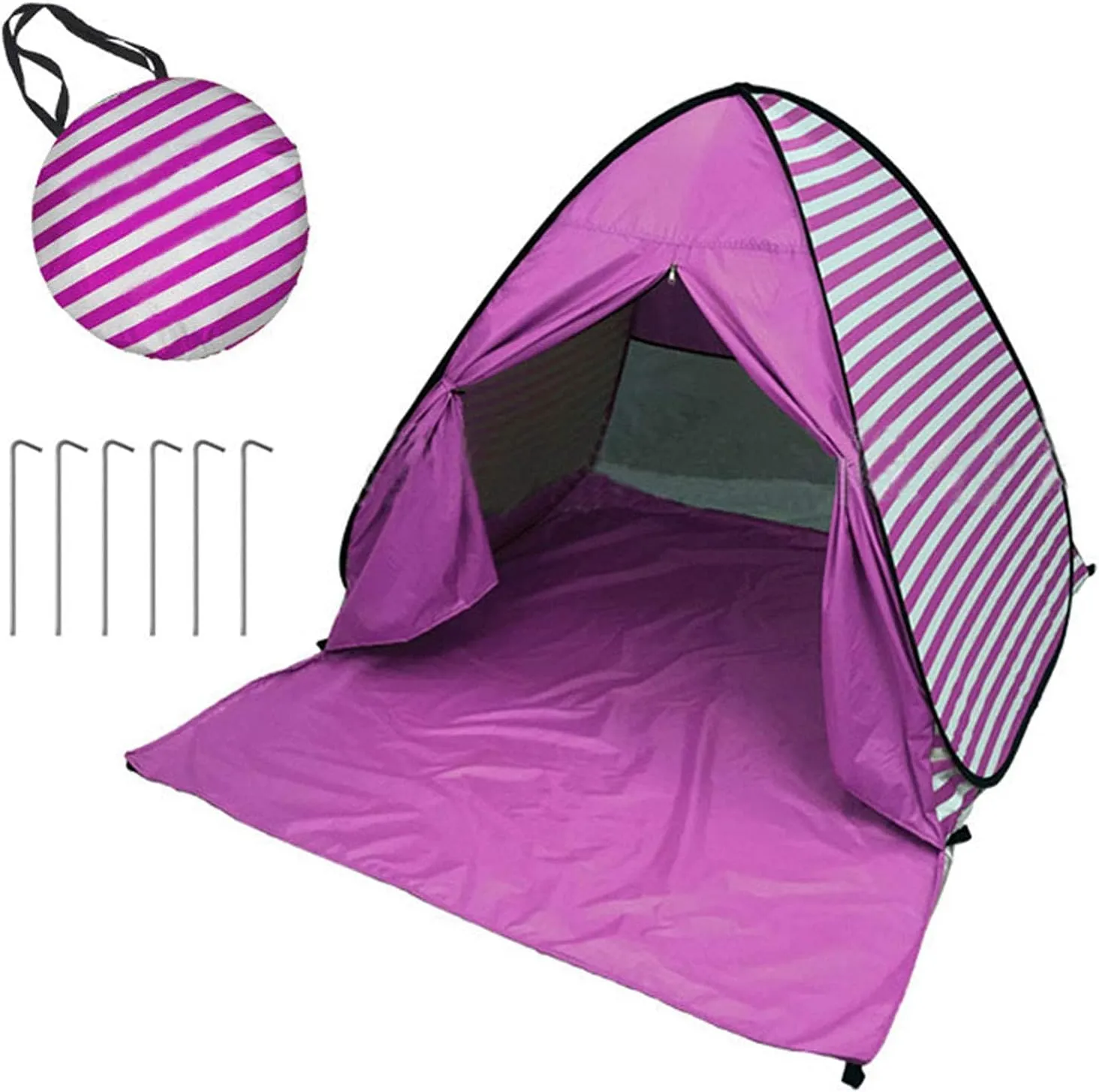 NIEH Camping Toilet Tent Pop Up Beach Privacy Tent 2-3 Person Automatic Beach Shelters Windproof Ventilated Portable Lightweight, Purple