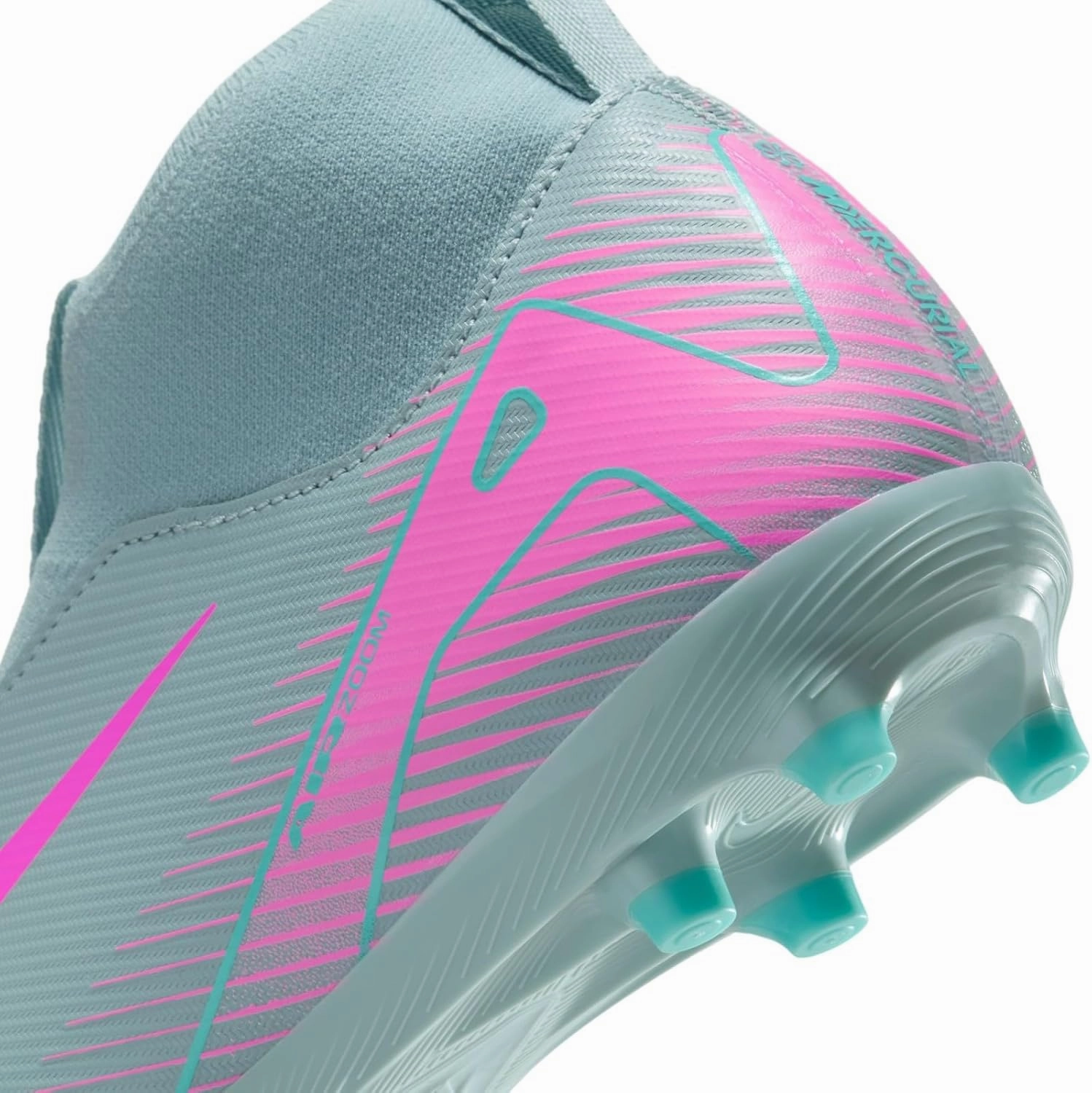 Nike Jr. Mercurial Superfly 10 Academy Little/Big Kids' MG High-Top Soccer Cleats (FQ8304-301, Ocean Cube/Pink Blast)