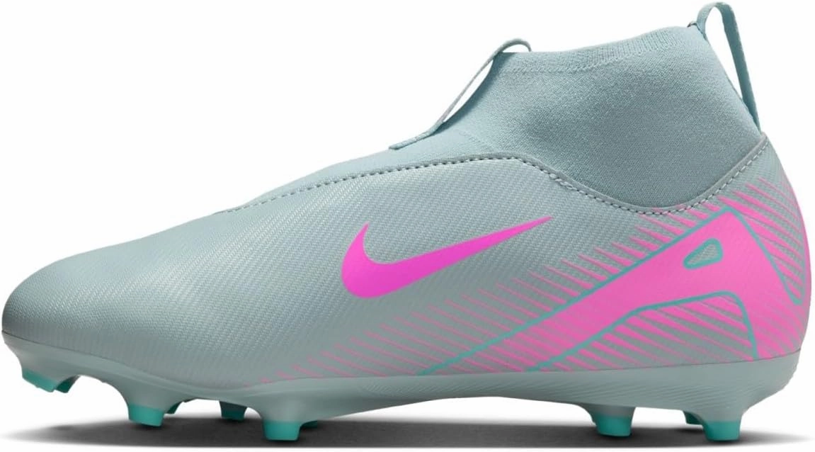 Nike Jr. Mercurial Superfly 10 Academy Little/Big Kids' MG High-Top Soccer Cleats (FQ8304-301, Ocean Cube/Pink Blast)