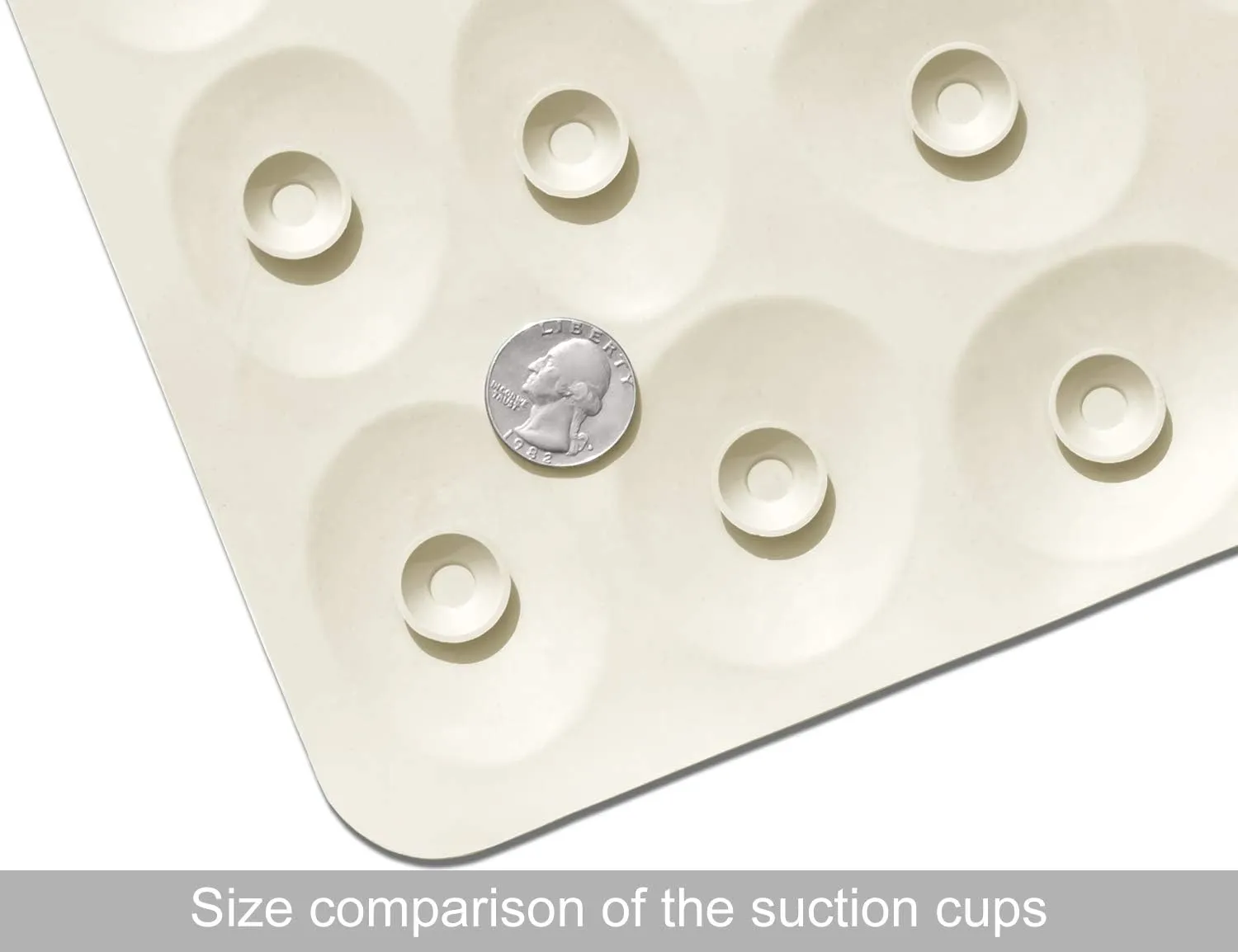 Non-Slip Bathtub Mat OTHWAY Soft Rubber Bathroom Bathmat with Strong Suction Cups (Beige)