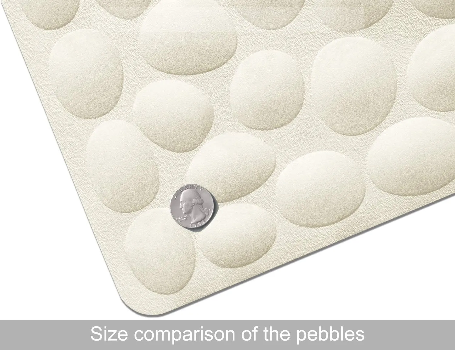Non-Slip Bathtub Mat OTHWAY Soft Rubber Bathroom Bathmat with Strong Suction Cups (Beige)
