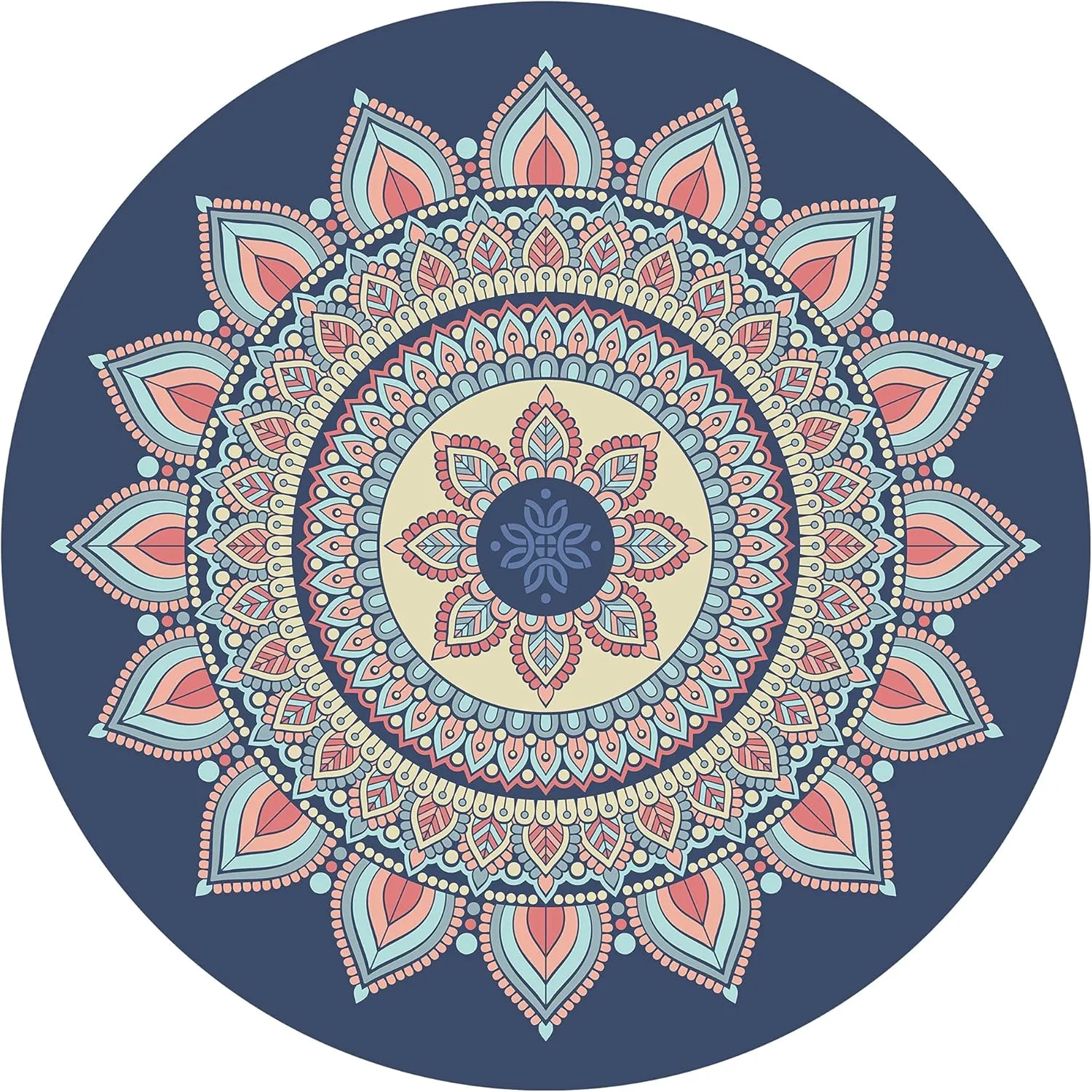 nuveti Large Meditation Mat Round Yoga Mat Pilates Yoga Mat 3.5mm Thick Natural Tree Rubber Base Non Slip, Extra Thick Grip. Thicker, Longer, and Wider for More Comfort and Support（55''x55''）