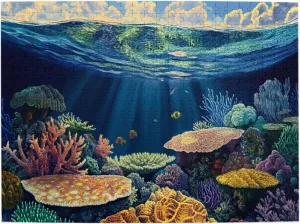 Oceanic Symphony 500 Piece Puzzle For Adults, Artistic Wooden Puzzle With Multi-Layered Corals & Dynamic Fish Movements,Complete With Family And Friends,Every Piece Is Unique