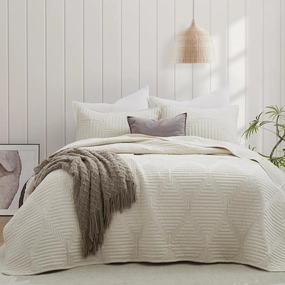 Oli Anderson Queen Size Quilts Comforter Sets with 2 Pillow Shams, Lightweight Bedspread Coverlet with Basket Weave Pattern, Quilted Blanket Thin Comforter Bed Cover Set for All Seasons, Beige