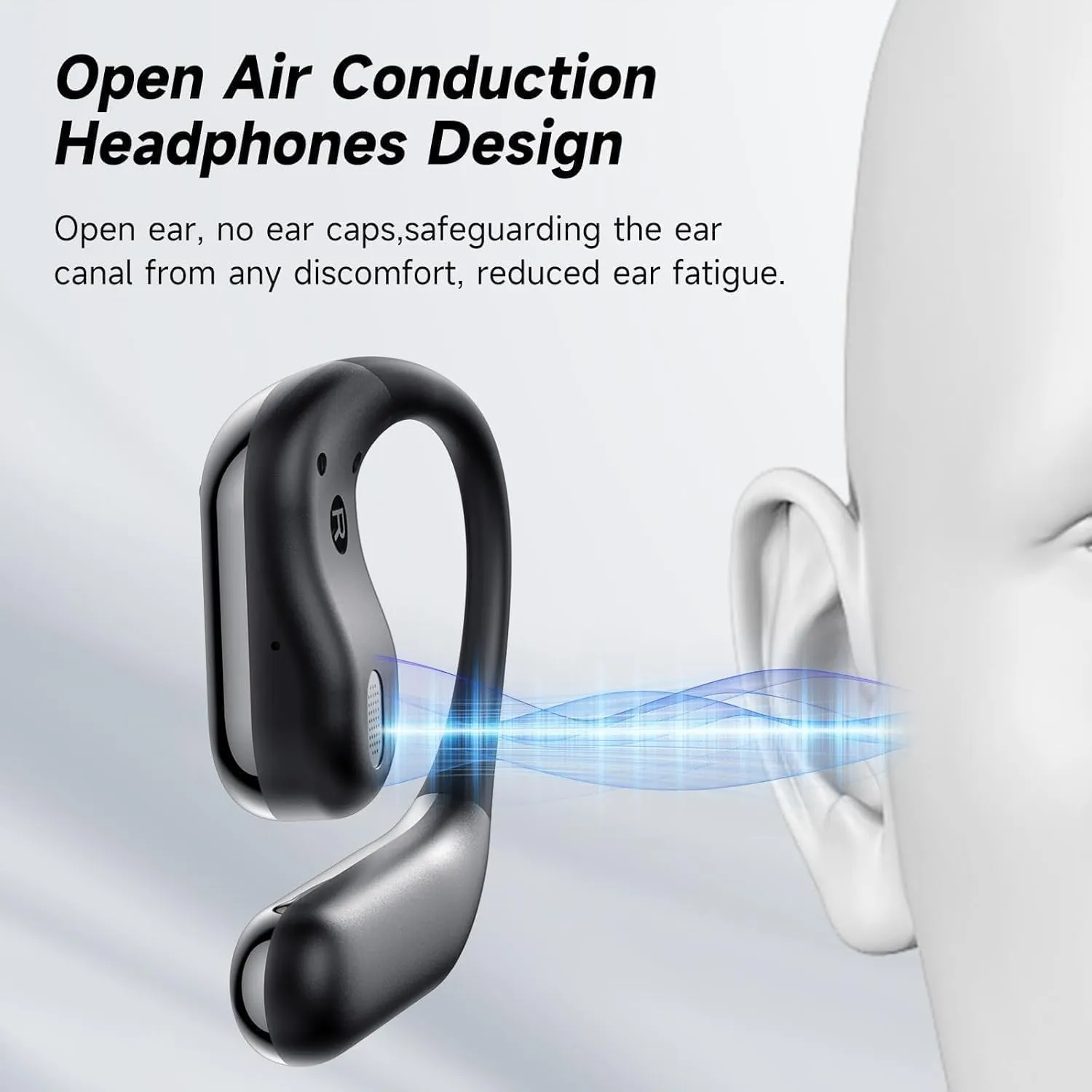 Open Ear Bone Conduction Headphones,Intelligent Touch Screen Bluetooth 5.4 Headphones, Over The Ear Earbuds with Earhooks Sport Headsets IPX7 Waterproof Earphones for Running Workout