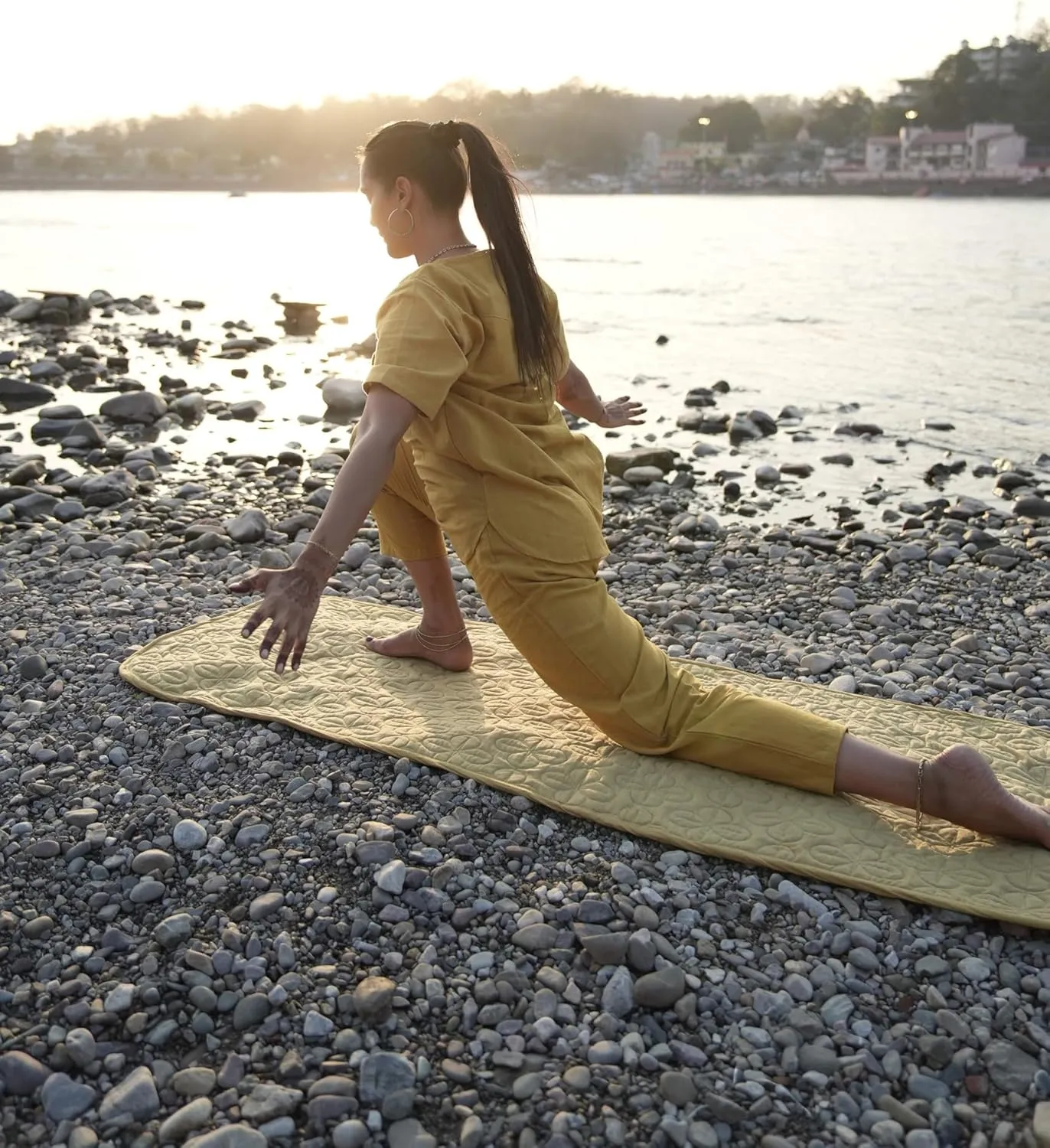Organic Cotton Khadi Yoga Mat Natural Yoga Mat - Non Slip 8mm Thick Exercise Mat Home Gym Workouts Meditation Mat