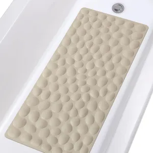 OTHWAY Bathtub Mat Non Slip, Rubber Bath Mat for Kids for Baby, 16x31.5 inch Large Bath Mats for Bathroom Tub with Strong Suction Cups (Brown)
