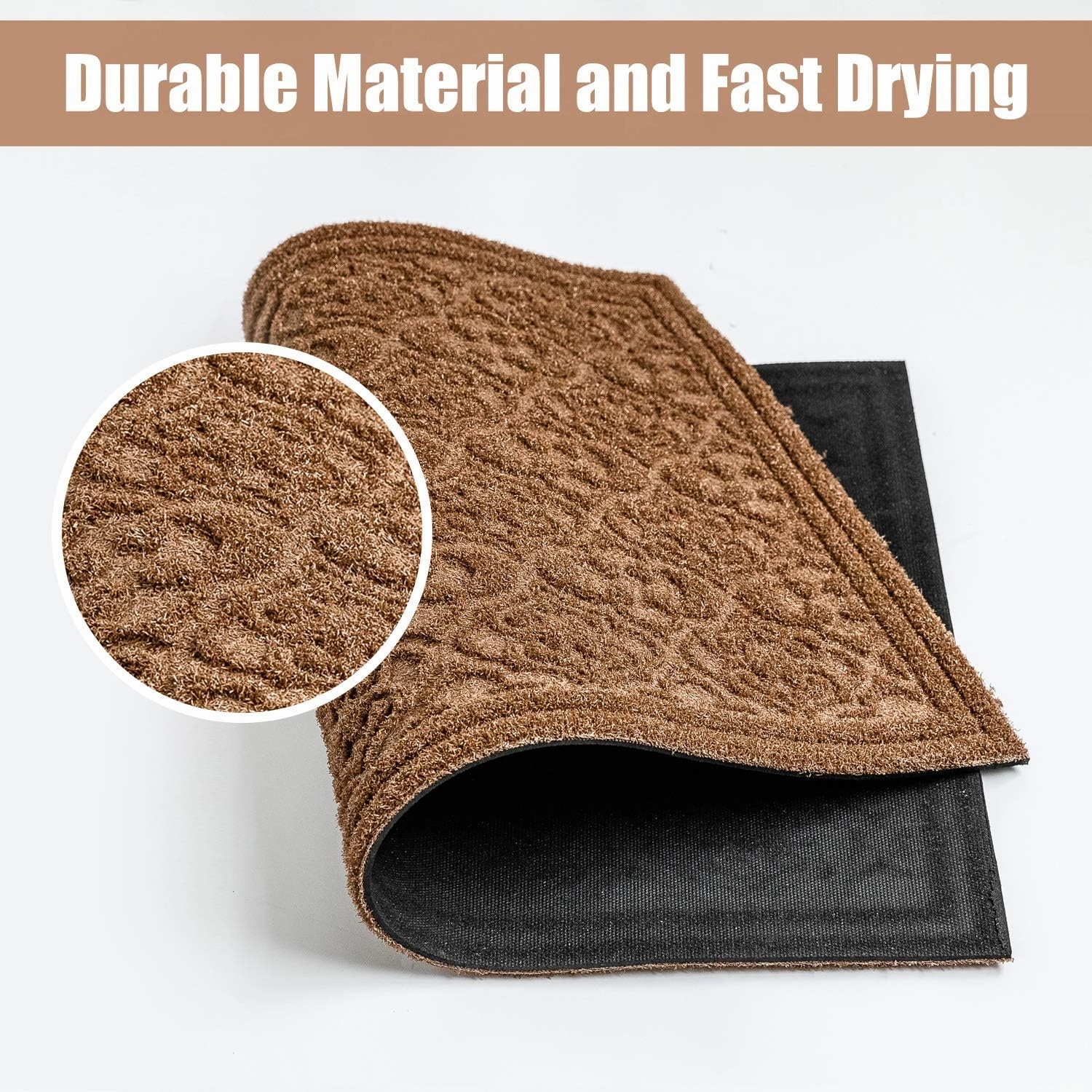 Outdoor Door Mat for Front Door 36 x 59 inch Welcome Debris Mud Trapper Outside Rubber Floor Mat Rug Large Extra Thick Textured Outdoor Mat for Entryway Frontgate Waterproof Brown