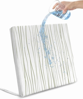 Outdoor Waterproof Cushion Covers Sage Green Lines Replacement Stretch Seat Slipcover for Patio, Abstract Classic Stripes Chair Couch Sofa Covers Furniture Protector Set of 2,20x18IN