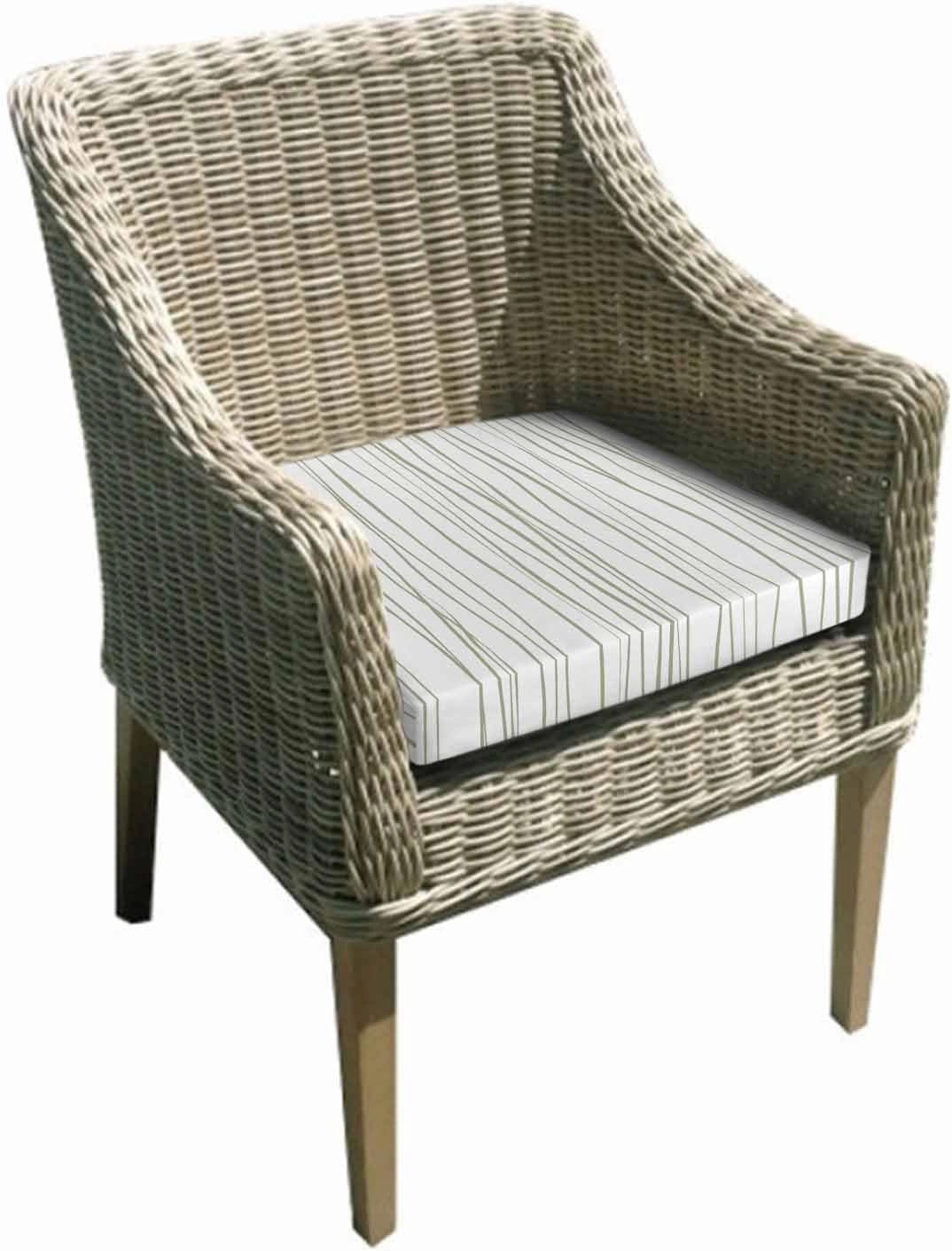Outdoor Waterproof Cushion Covers Sage Green Lines Replacement Stretch Seat Slipcover for Patio, Abstract Classic Stripes Chair Couch Sofa Covers Furniture Protector Set of 2,20x18IN