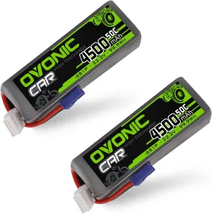 OVONIC 6S Lipo Battery 22.2V 50C 4500mAh RC Lipo EC5 Plug Softcase for X Class Drone Racing 70MM 8MM 90MM EDF RC Quadcopter Airplane Helicopter Car Truck (2 Packs)