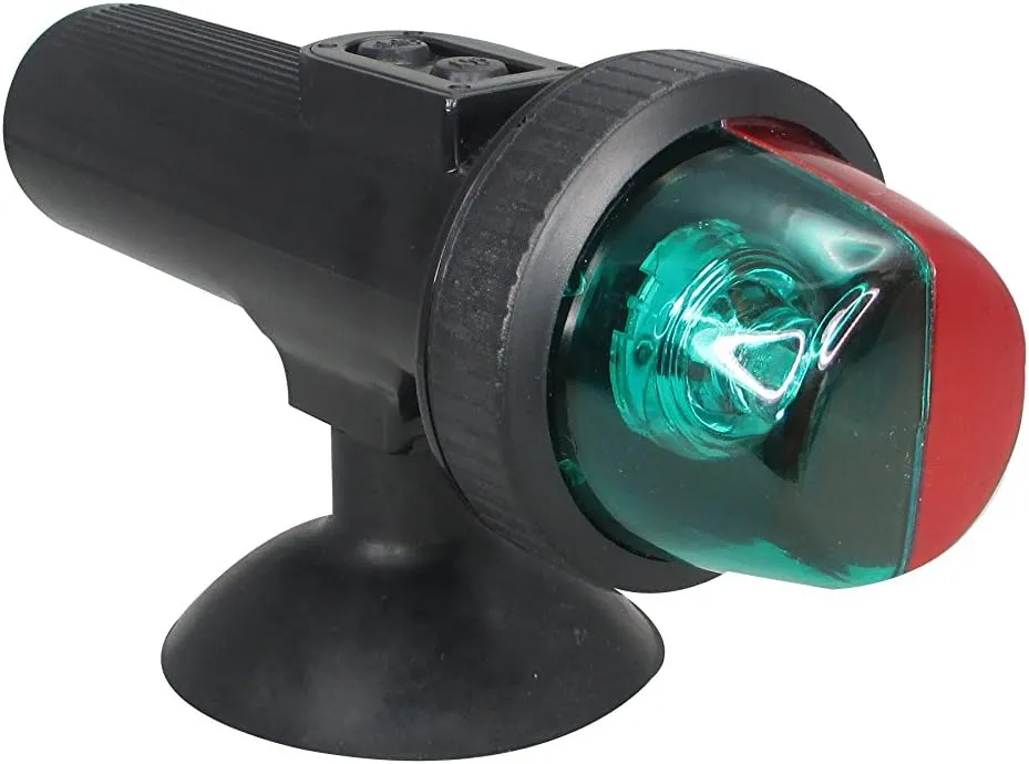 Pactrade Marine Boat LED Portable Bi-Color Port/Starboard inflatables Navigation Light Battery Operated Suction Mount