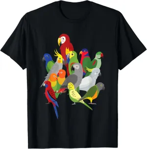 Parrot Herd - Macaw, Cockatoo, Grey Grey & Budgies T-Shirt