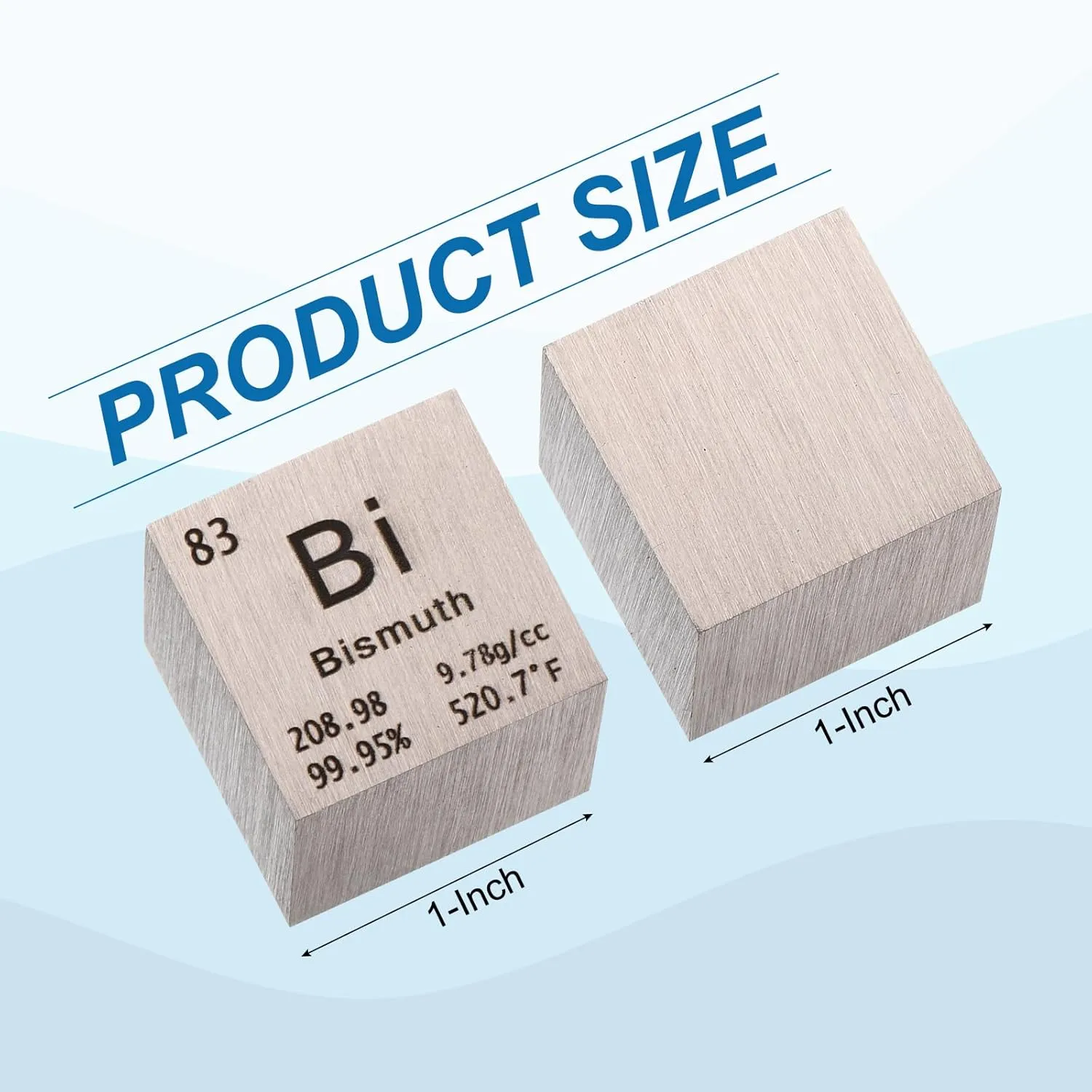 PATIKIL 1 Inch Bismuth Cube Metal Element High Density Block Pure Periodic Magnesium Block for Element Collections Teacher Lab Scientific Experiment, 25.4 mm