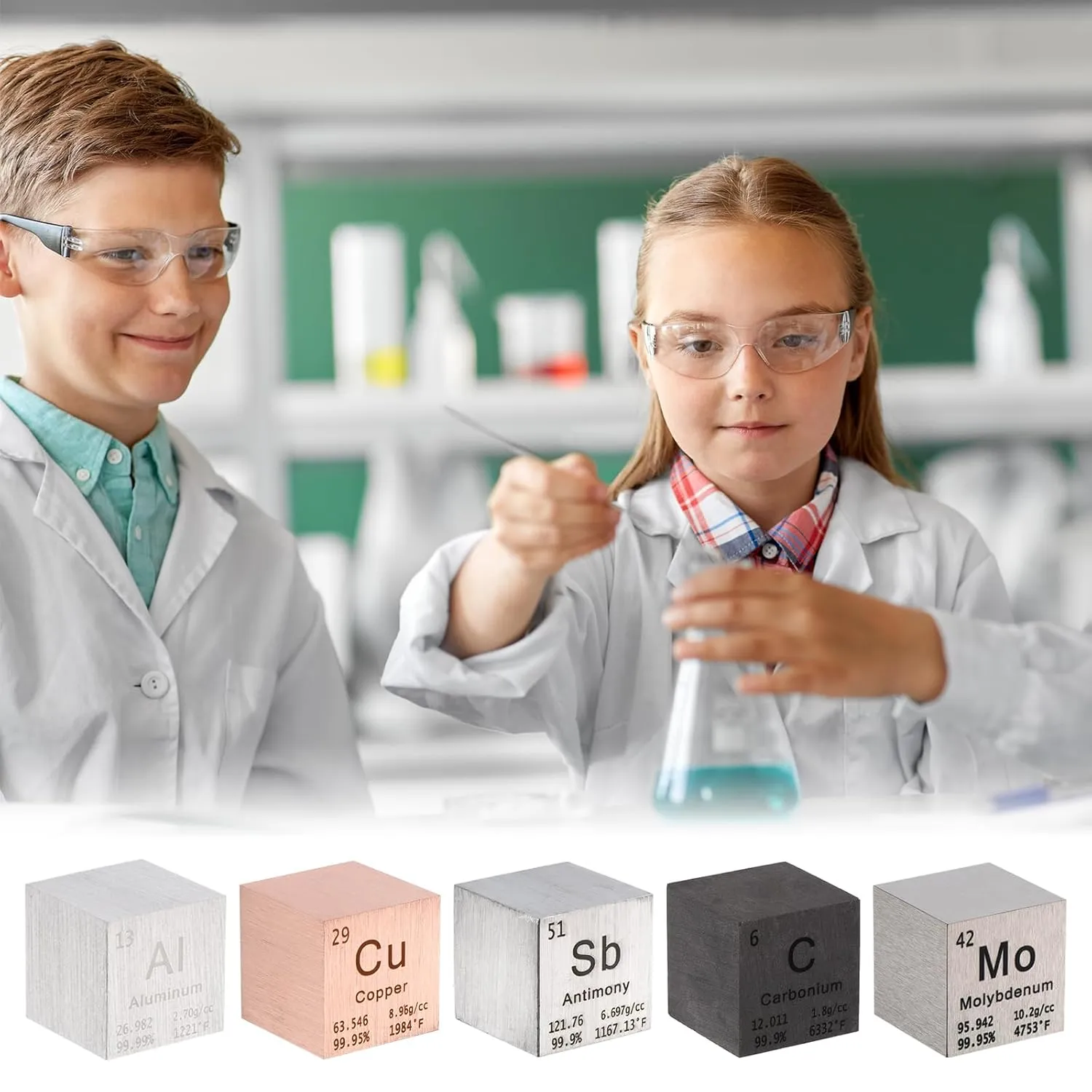 PATIKIL 1 Inch Bismuth Cube Metal Element High Density Block Pure Periodic Magnesium Block for Element Collections Teacher Lab Scientific Experiment, 25.4 mm