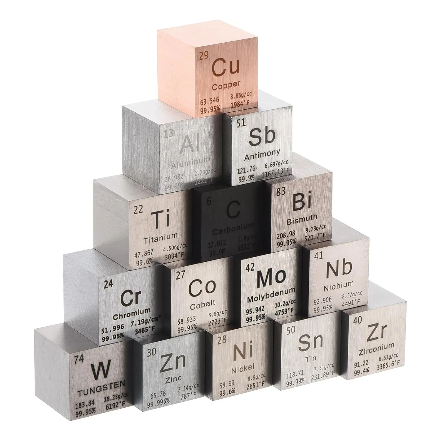 PATIKIL 1 Inch Bismuth Cube Metal Element High Density Block Pure Periodic Magnesium Block for Element Collections Teacher Lab Scientific Experiment, 25.4 mm