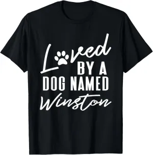 Personalized Dog Name Winston - Pet Lover Paw Print T-Shirt
