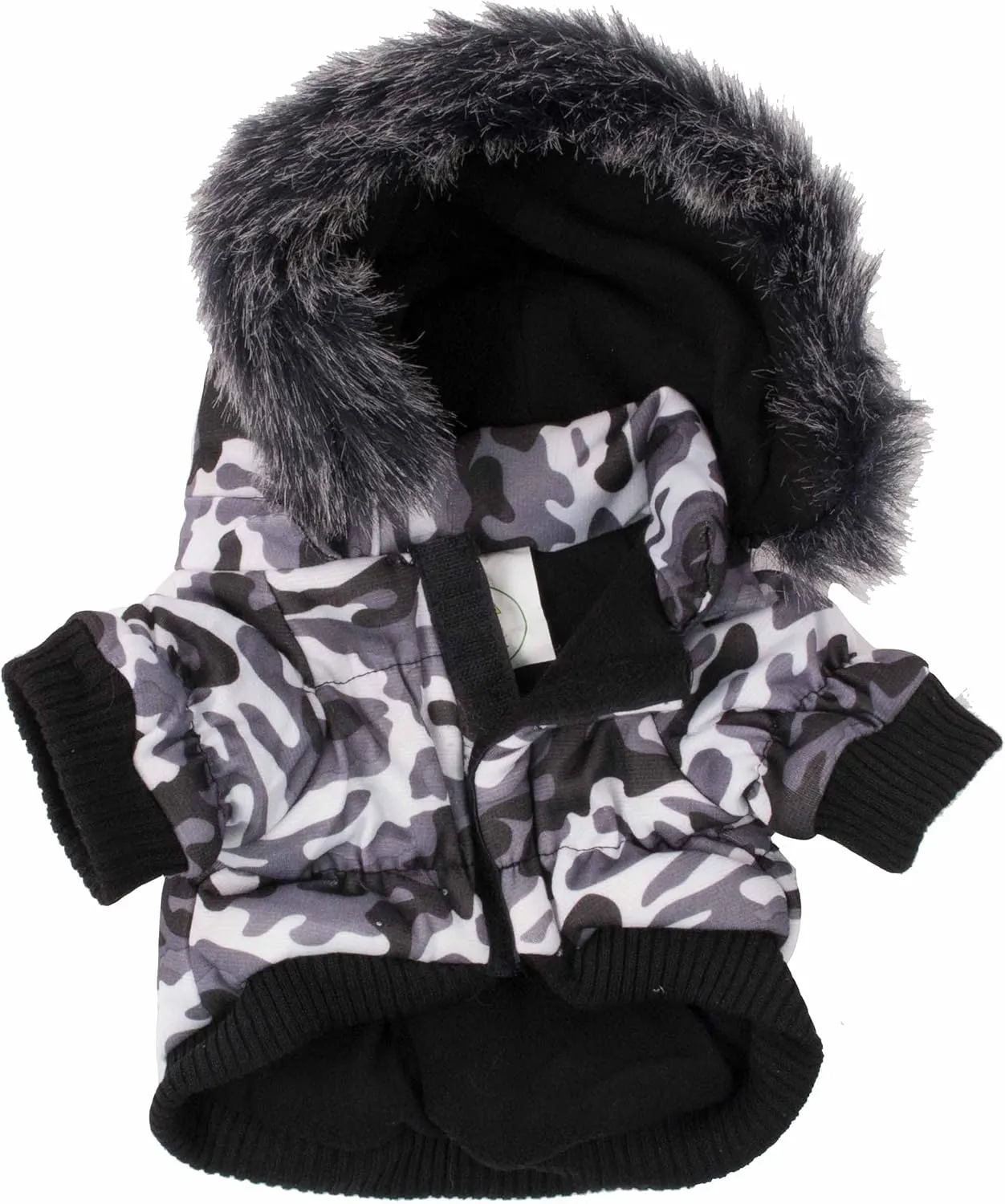 PET LIFE Classic Metallic Fashion Pet Dog Coat Jacket Parka w/ 3M Insulation and Removable Hood, Large, Deer Pattern