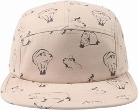 Pet and Wildlife-Themed 5-Panel Camp Caps Cat Dog Dachshund Capybara Opossum Hats for Animal Enthusiasts
