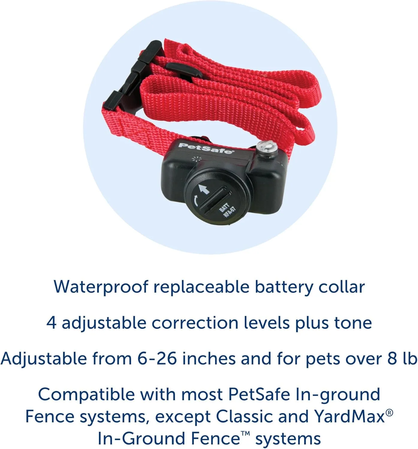 PetSafe Deluxe Ultralight Pet Fence Receiver Collar Electric Dog Containment, In Ground Dog Fence Waterproof Feature, Low Battery Indicator, Pet Collars for Dogs Collar Receiver