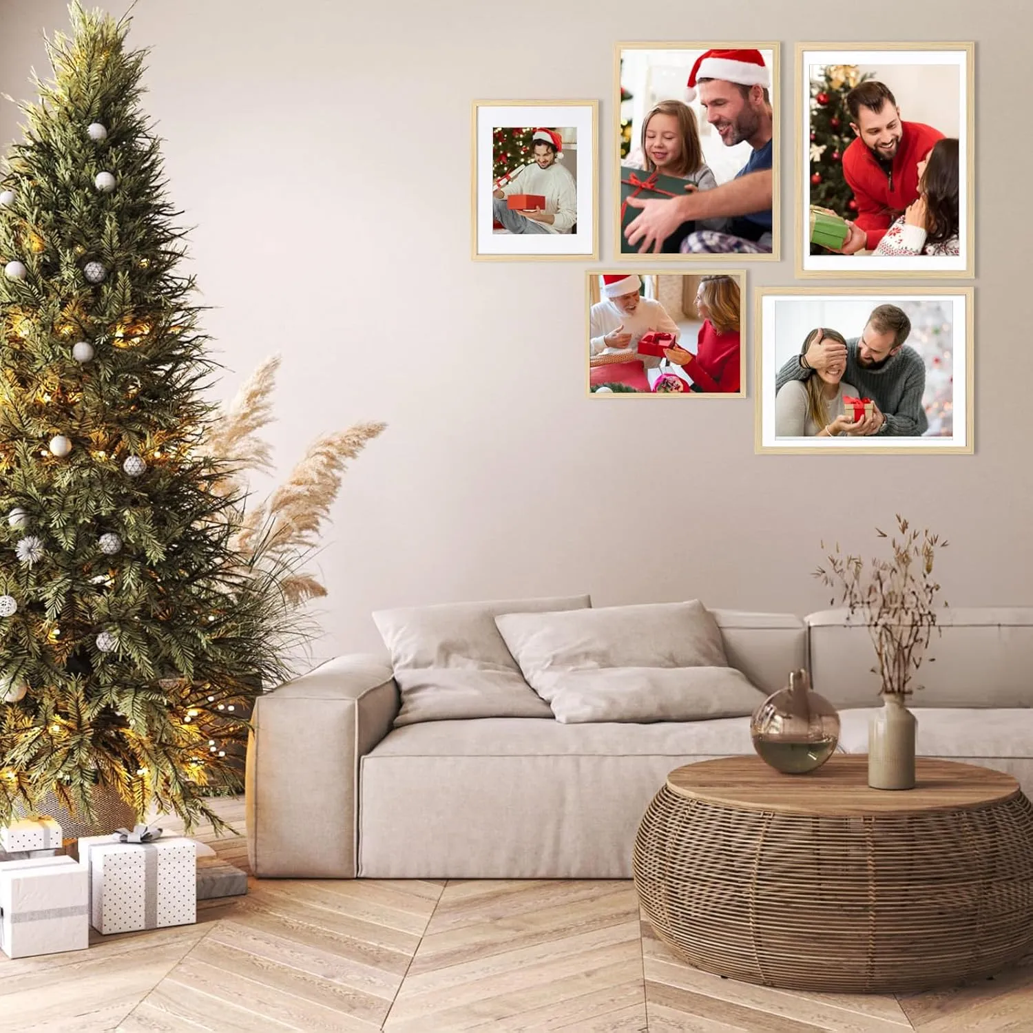Picture Frame, Set of 6 12x16 Natural Wood, Poster Frame with Plexiglass, Tabletop & Wall Mount, Ideal Gift for Any Occasion