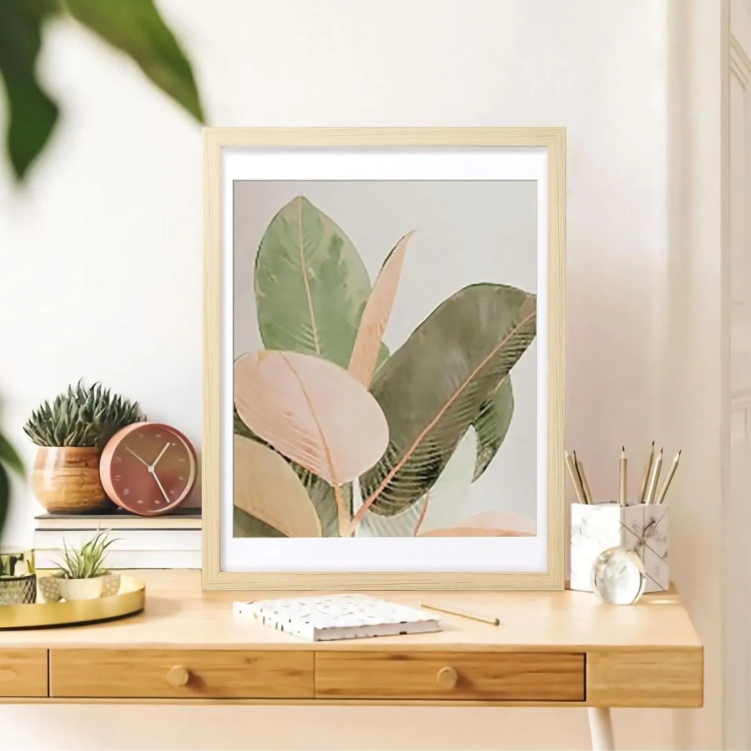 Picture Frame, Set of 6 12x16 Natural Wood, Poster Frame with Plexiglass, Tabletop & Wall Mount, Ideal Gift for Any Occasion