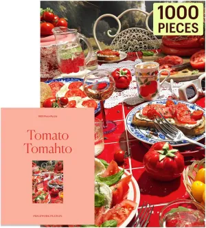 Piecework Puzzles Tomato Tomahto 1000 Piece Puzzle for Adults, Challenging Jigsaw, Italian Summer Imagery, Soft-Touch Puzzle Gift - 19.25 x 26.6 inches