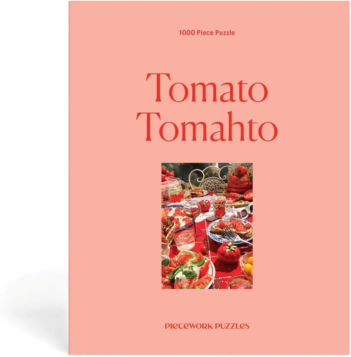 Piecework Puzzles Tomato Tomahto 1000 Piece Puzzle for Adults, Challenging Jigsaw, Italian Summer Imagery, Soft-Touch Puzzle Gift - 19.25 x 26.6 inches