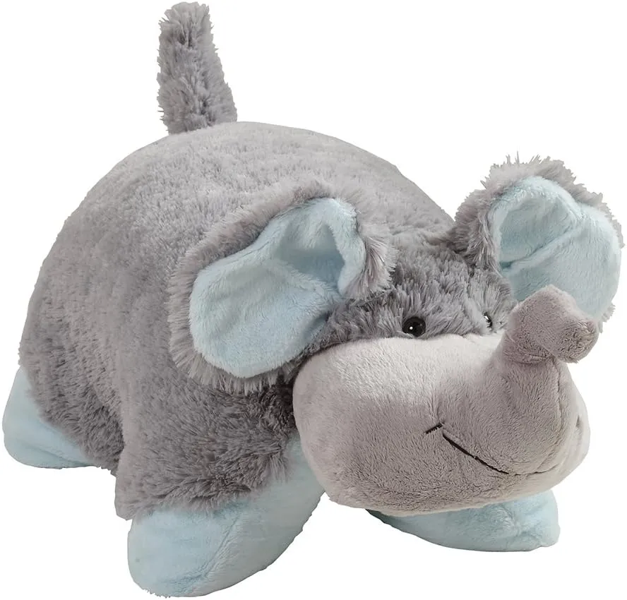 Pillow Pets Originals Nutty Elephant 18" Stuffed Animal Plush Toy,Grey,1 Count (Pack of 1)