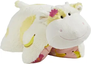 Pillow Pets Sweet Scented Banana Cow Stuffed Animal Plush Toy, White